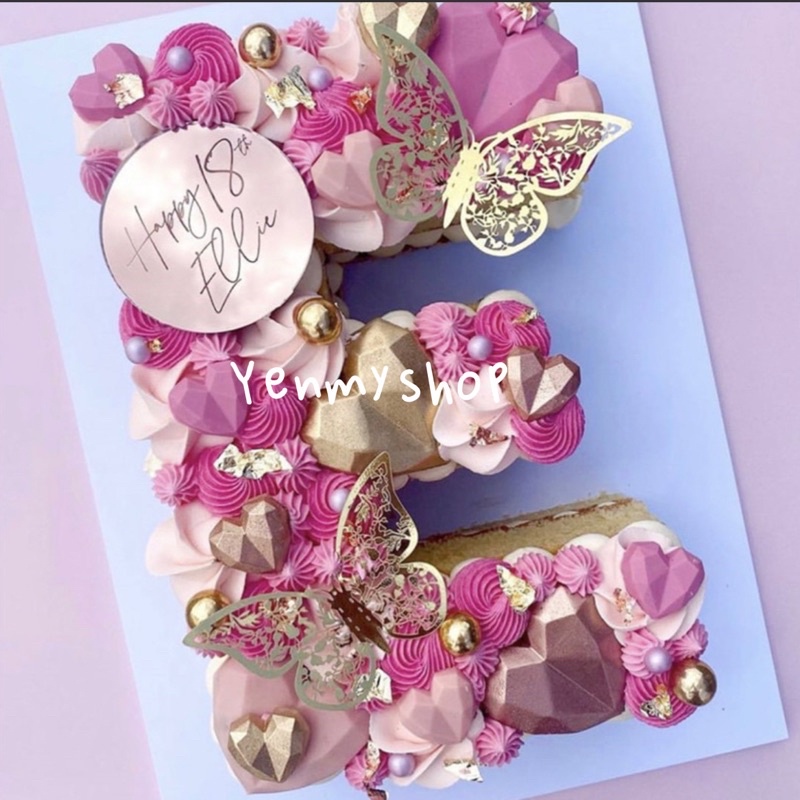 Bộ 12 Bươm Bướm Trang Trí Bánh Kem