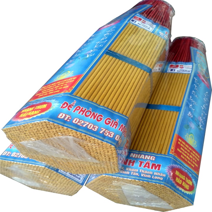 Nhang thơm Nhãn xanh đại THÀNH TÂM bó lục giác 721 cây 38cm