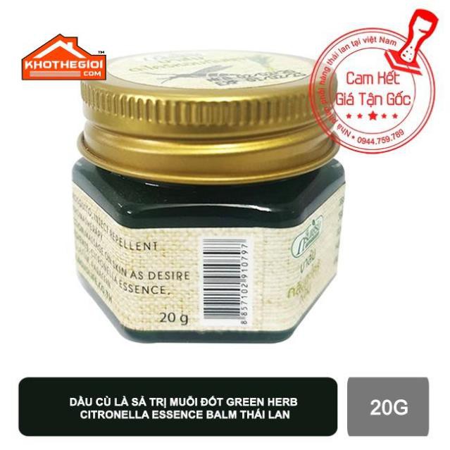 Dầu cù là sả thoa muỗi đốt Green Herb Citronella Essence Balm Thái Lan 20G