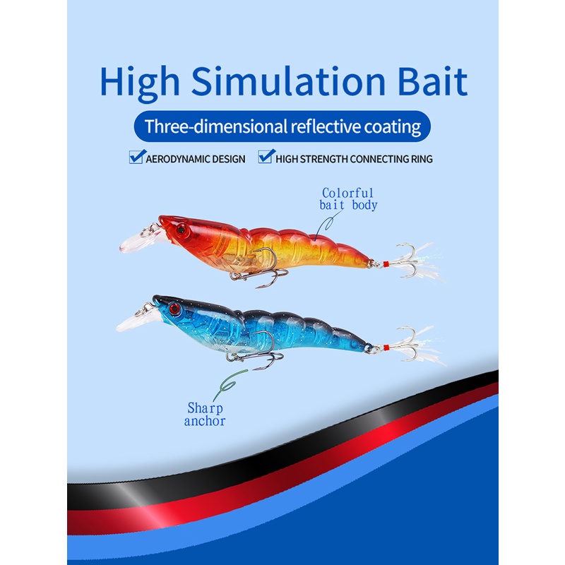 Mồi Câu Cá Hình Con Tôm Nhân Tạo Bằng Nhựa 13.6g/9.5cm