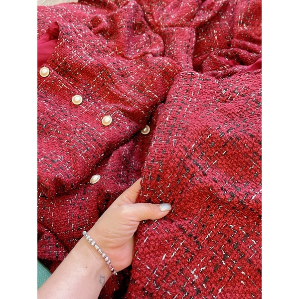 [Mã 2611THTRANG100K hoàn 10% xu đơn 99K] Váy Dạ Tweed 2 Túi Hoạ Tiết Vân Kẻ Ô - Chất Liệu Dạ Cao Cấp, Màu Sắc Tôn Da | BigBuy360 - bigbuy360.vn