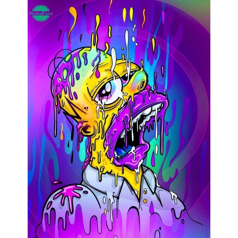 Bộ tranh đính đá 5D tự làm hình Simpsons 3D 30*40cm