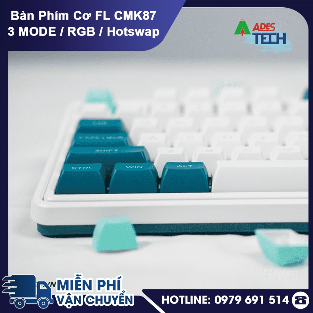 ✔️Bàn Phím Cơ FLEsport CMK87 3 MODE / RGB / Hotswap ✔️ Bàn phím cơ không dây ✔️Bảo hành 12 tháng