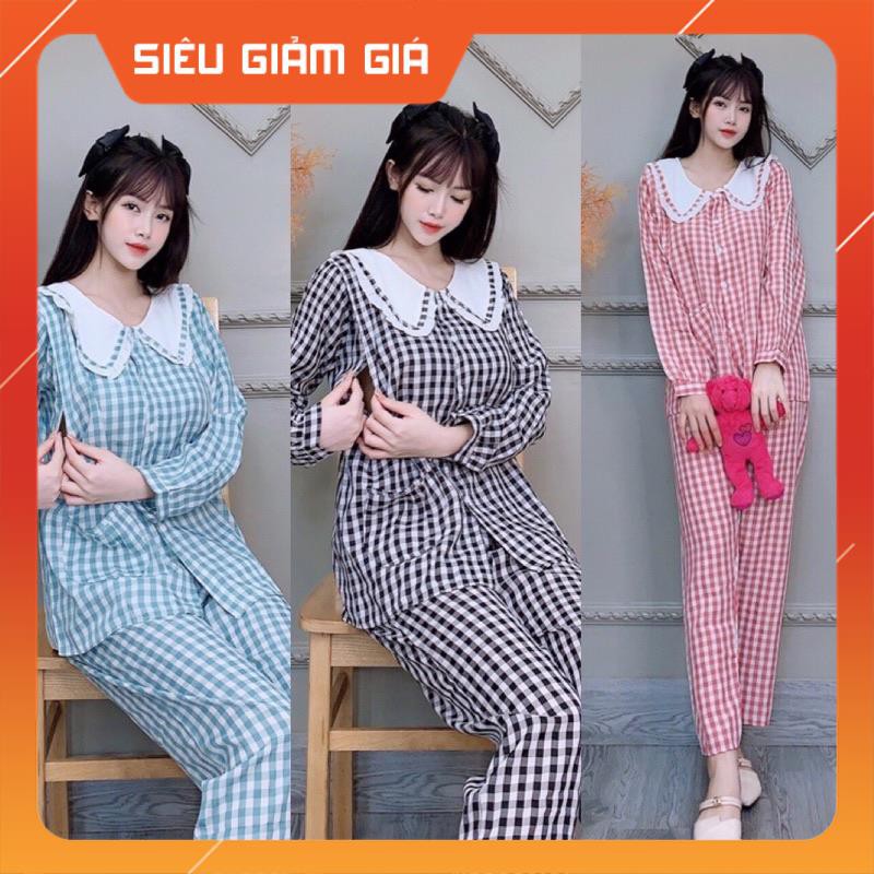 Bộ bầu chất đũi hàn☘️có khoá cho con ti☘️quần có chun chỉnh☘️bộ sau sinh siêu mềm thấm hút mồ hôi☘️Freesize 43~68kg
