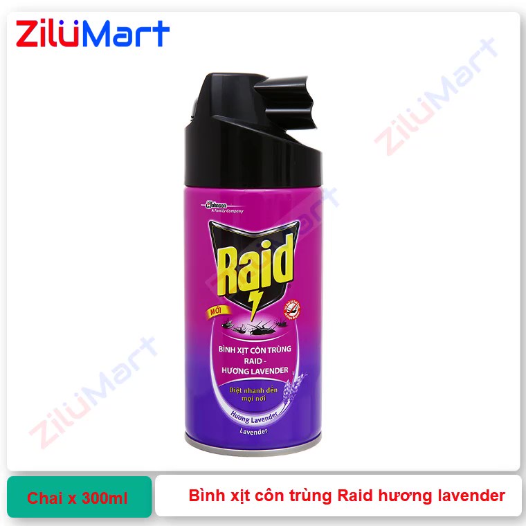 Bình xịt côn trùng Raid hương lavender loại 300ml