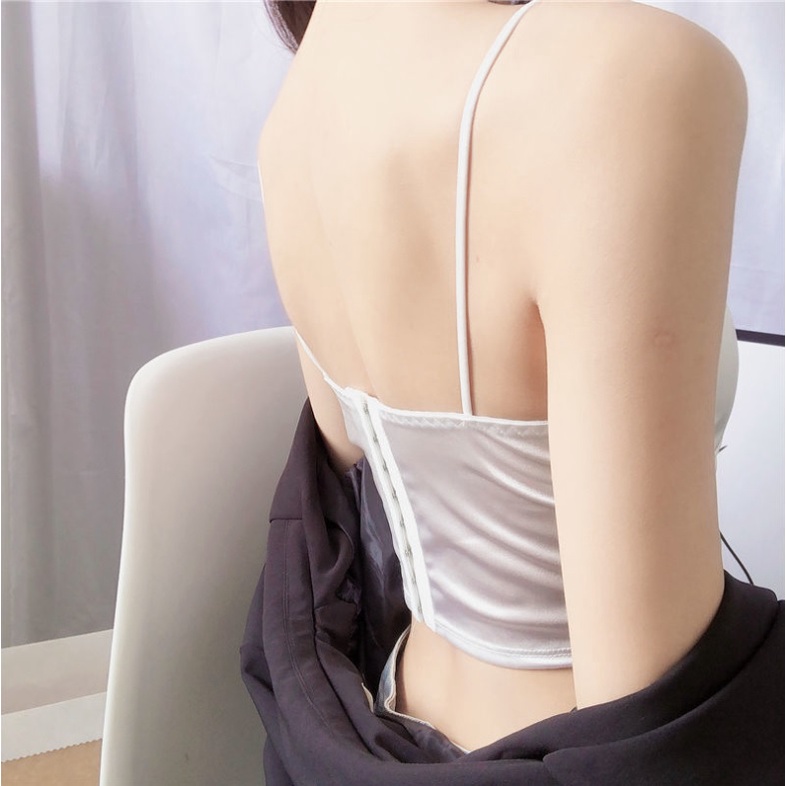 Áo bra nữ satin hai dây, thiết kế đơn giản, trẻ trung, dễ phối đồ, phù hợp 55kg trợ lại  (MS 04062) Anna Shop