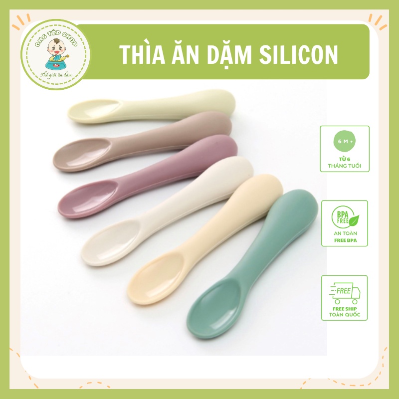 Thìa ăn dặm silicon Bobby Doll cho bé