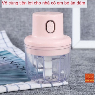 Máy xay mini sạc điện, có cổng sạc usb, nhỏ gọn tiện ích dễ sử dụng, xay hành, tỏi, rau củ