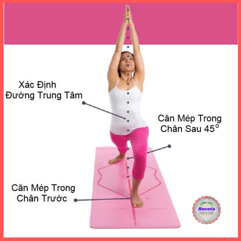 Thảm tập yoga định tuyến chống trượt 8mm, thảm tập gym dày 8mm TPE CAO CẤP