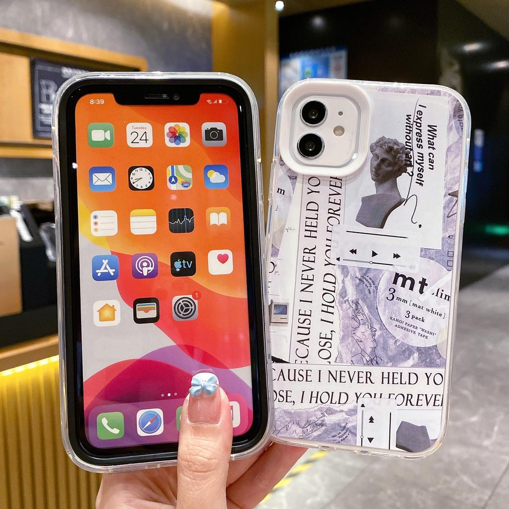 Ốp Điện Thoại Kiểu Khung Ảnh Báo Cổ Điển 3 Trong 1 Cho IPhone 13Promax 12 11 7Plus X Xs Max XR