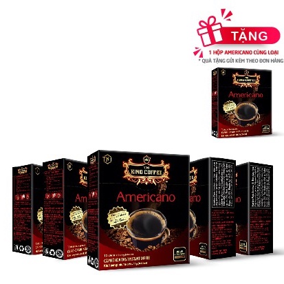 Combo 6 Cà Phê Hòa Tan Americano KING COFFEE - Hộp 15 gói x 1g