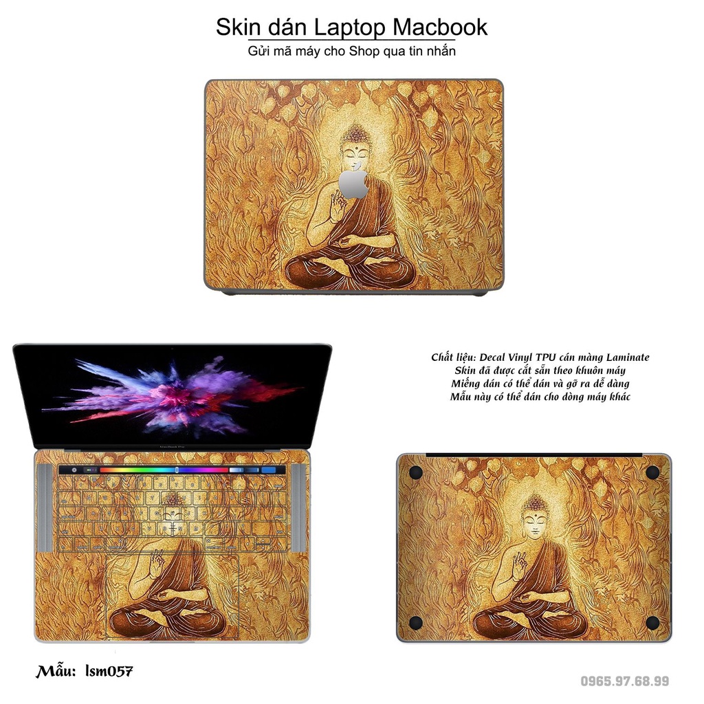 Skin dán Macbook mẫu Đức Phật (đã cắt sẵn, inbox mã máy cho shop)