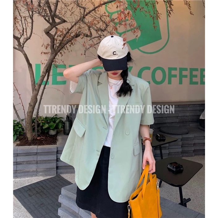 Áo Blazer tay ngắn dáng Hàn Quốc hot freesize Xuân Hè | BigBuy360 - bigbuy360.vn