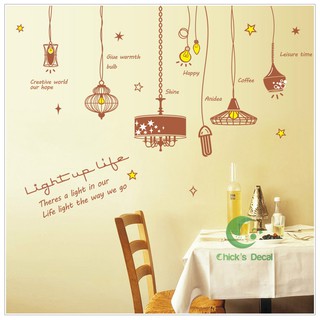 Decal dán tường dây đèn thả
