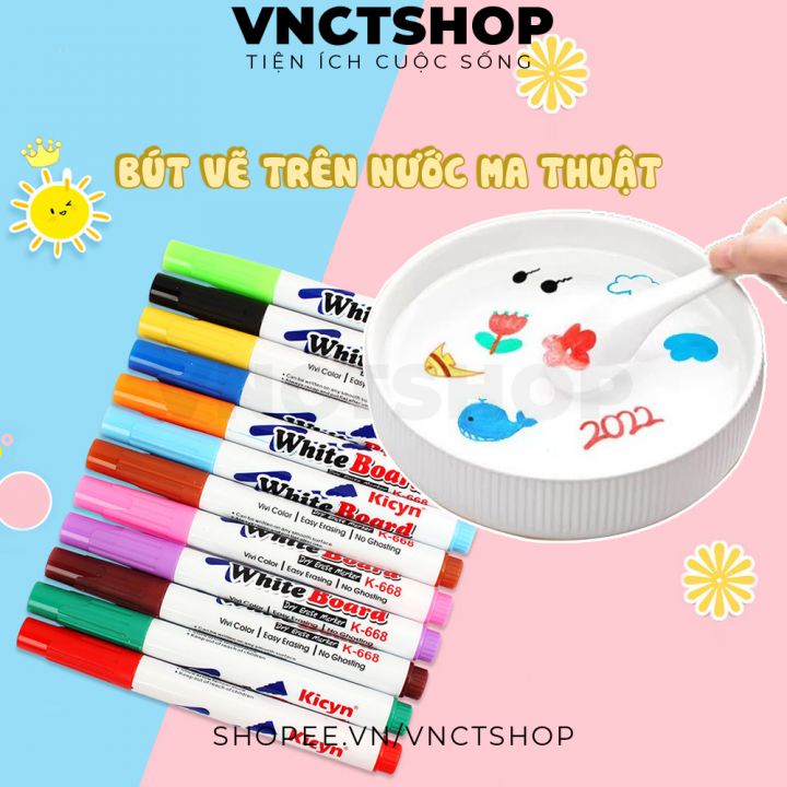 Bút vẽ trên nước ma thuật cho bé, bút màu vẽ hình nổi trên mặt nước đồ chơi trẻ em