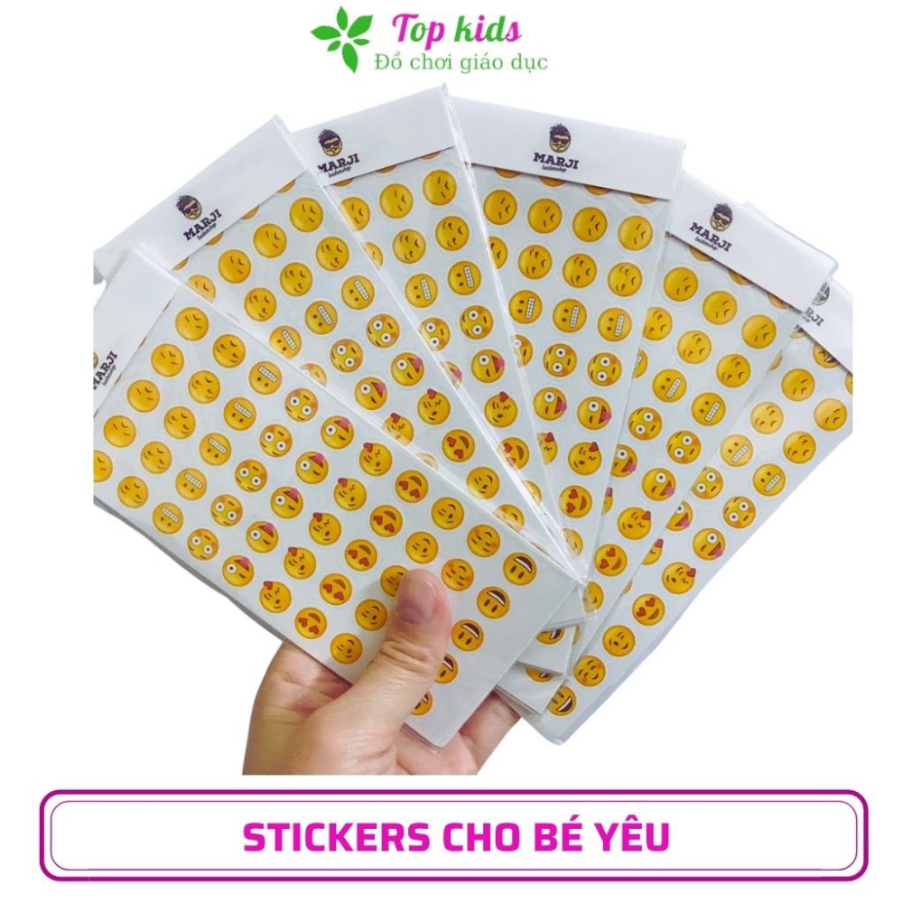 Sticker cute giá rẻ hình dán mặt cười dễ thương dán mũ sổ laptop nhiều mẫu đa dạng cho bé trai bé gái - TOPKIDS