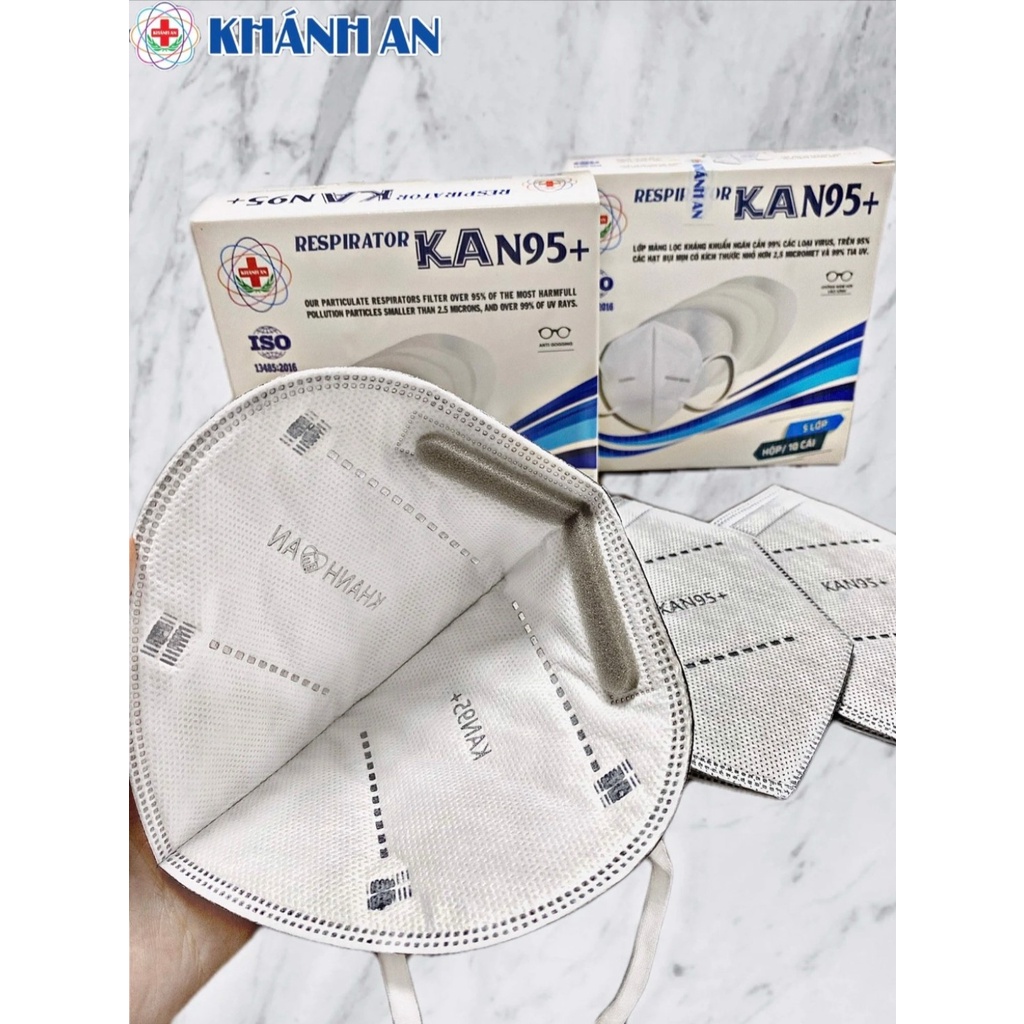 Khẩu trang y tế 5 lớp Kháng khuẩn KAN95+ Khánh An cao cấp - hộp 10 cái