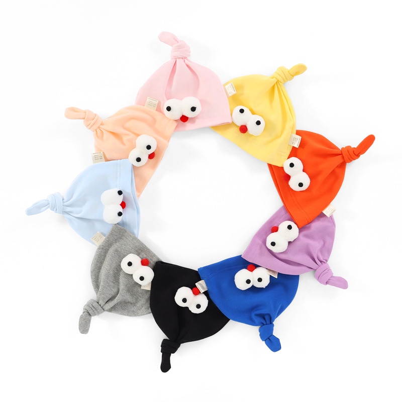 Mũ vải mỏng in hoạt hình đôi mắt to dễ thương thời trang mùa hè dành cho bé sơ sinh