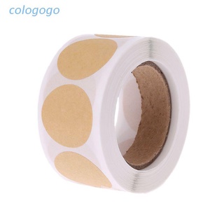 Set 500 nhãn dán trống hình tròn chất liệu giấy kraft trang trí bao bì quà tặng/thẻ tag diy