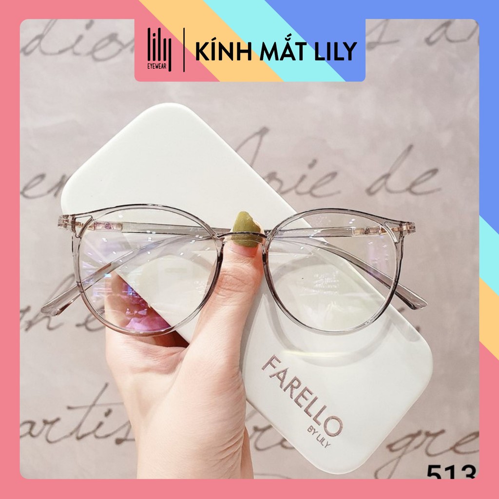  Gọng kính mắt nhựa dẻo thanh mảnh mắt tròn màu sắc thời trang Lilyeyewear 513