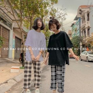 Quần baggy kẻ caro