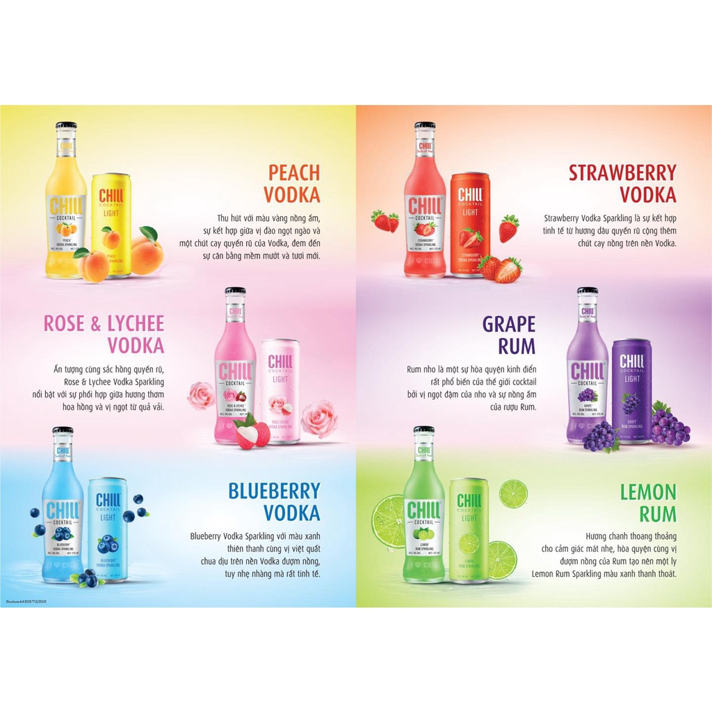 Chill Cocktail siêu ngon đủ 6 vị siêu chất - chai 275ml