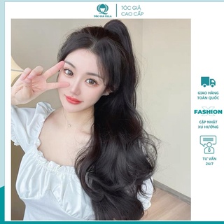 Tóc giả nữ đẹp ❤️freeship❤️ tóc giả ngoặm xoăn dài 65cm n49