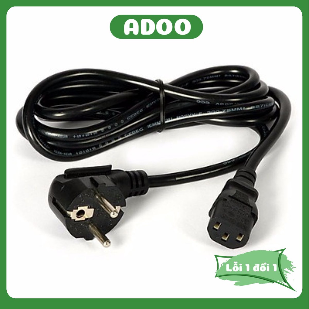 Dây nguồn máy tính nồi cơm điện 2 chấu cắm Dây PC đen xám 1.5M chất lượng cao giá rẻ ADOO