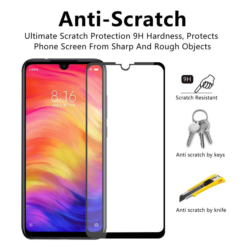 Kính cường lực bảo vệ màn hình chắc chắn cho Xiaomi Redmi Note 7 Note7 6.3'