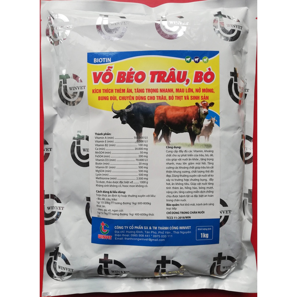 VỖ BÉO TRÂU, BÒ gói 1kg