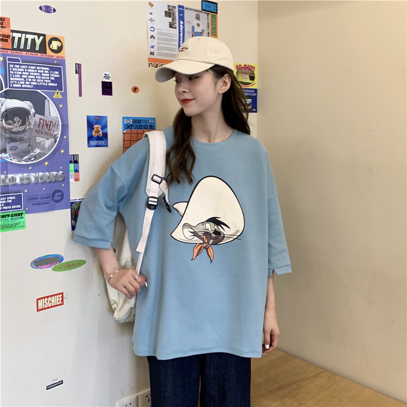 NRVP Áo Thun Nữ Form Rộng Tay Ngắn Thời Trang 2021