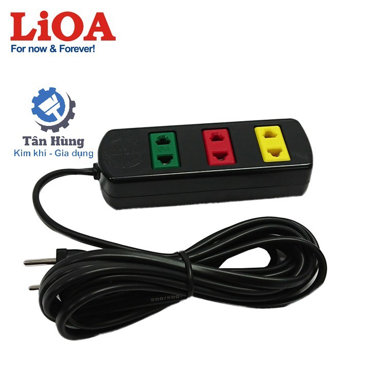 Ổ cắm điện LiOA kéo dài 3 lỗ không công tắc 3TC3-2/3TC5-2 dây dài 3m / 5m