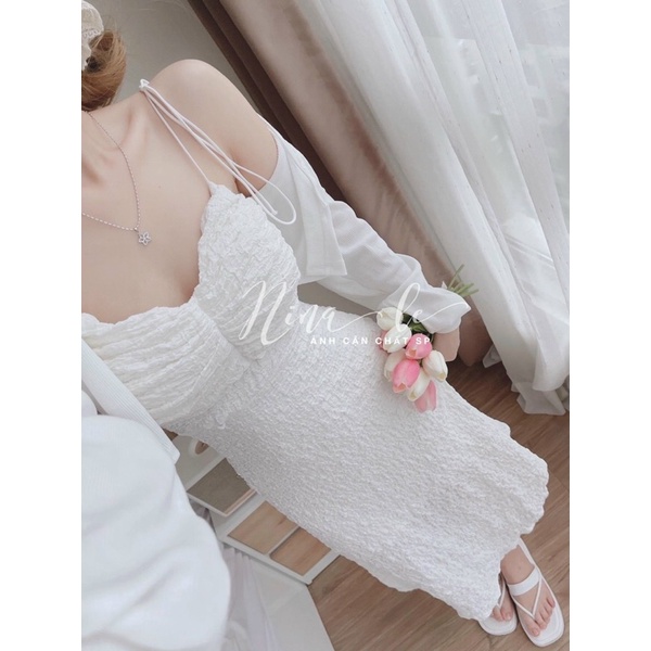 ♥️♥️♥️ SET ĐẦM DÂY KÈM ÁO KHOÁC TRẮNG