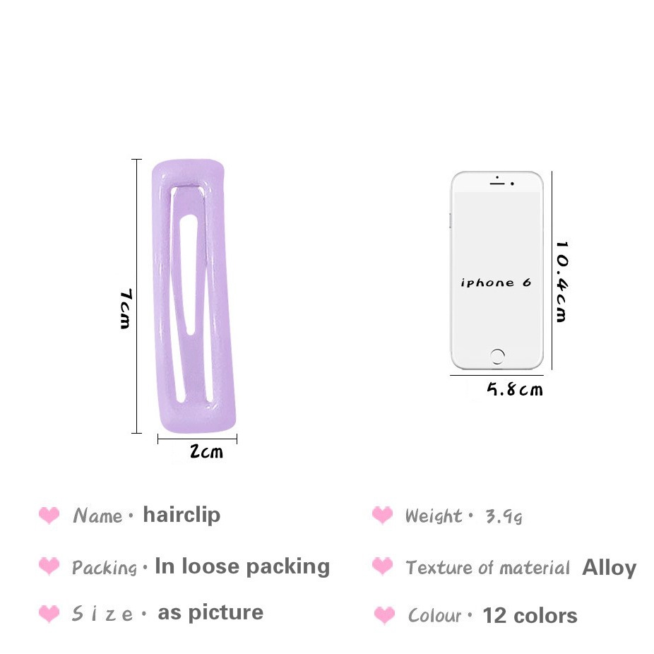 Kẹp Tóc Bb Màu Sắc Ngọt Ngào Phong Cách Hàn Quốc