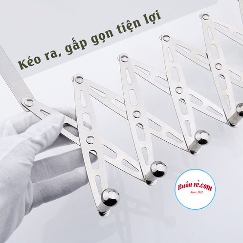 Móc treo đồ sau cửa inox hình zic zac có thể gấp gọn - Móc treo quần áo, mũ nhỏ gọn tiện lợi - br01271