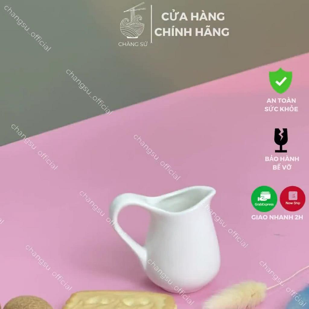 Bình rót sữa, mật ong, siro, tiệc trà sứ trắng Minh Châu - Vỡ 1 đổi 1 | BigBuy360 - bigbuy360.vn