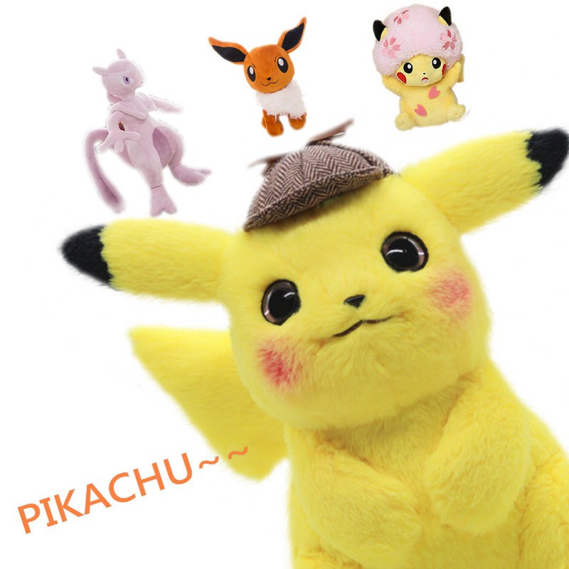 đồ chơi nhồi bông Hình Thám Tử Pikachu Mềm Mại 12 &quot;