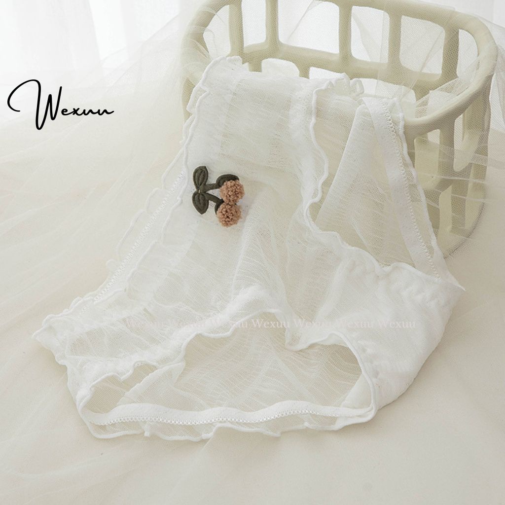 Quần lót ren nữ Wexuu Design cạp viền bèo vải ren lưới co dãn đàn hồi cao cấp - QC135