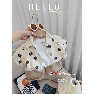 Set sơ mi mặt gấu 3ct bé trai