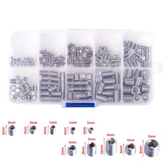 200 ren ốc lục giác nhiều cỡ M3 M4 M5 M6 M8 bằng thép không gỉ 304
