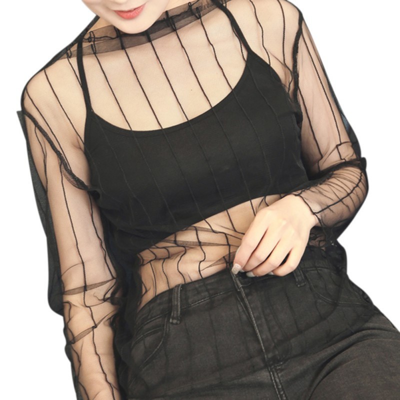 [Mã FAMAYWA giảm 10K đơn 50K] Áo lưới xuyên thấu dài tay phong cách quyến rũ cho nữ | BigBuy360 - bigbuy360.vn