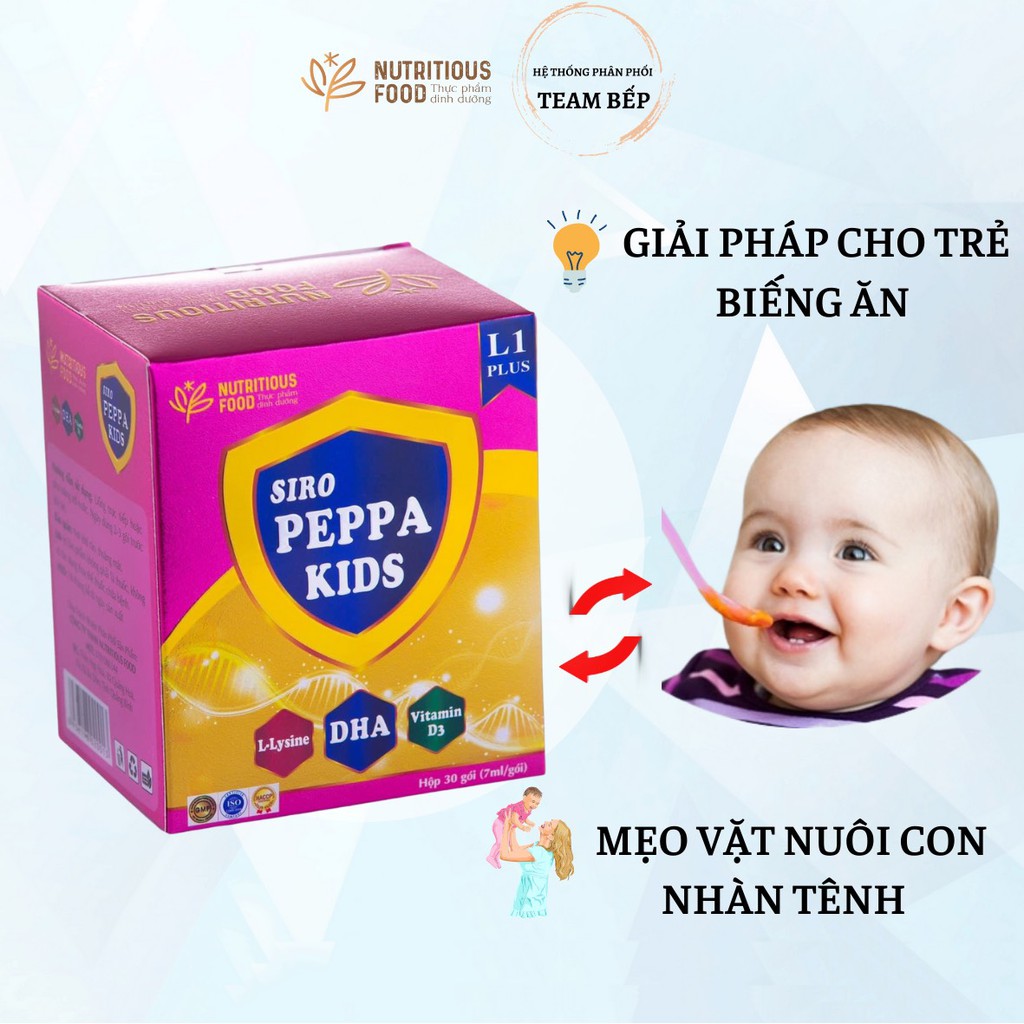 Siro cải thiện tình trạng biếng ăn, suy dinh dưỡng PEPPA KIDS PLUS L1