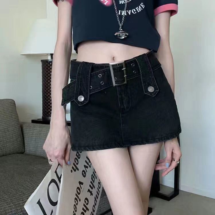 Chân Váy Jean Ngắn Có Lót Trong Dây Lưng Độc Lạ Cao Bồi Sexy | Smide Clothing