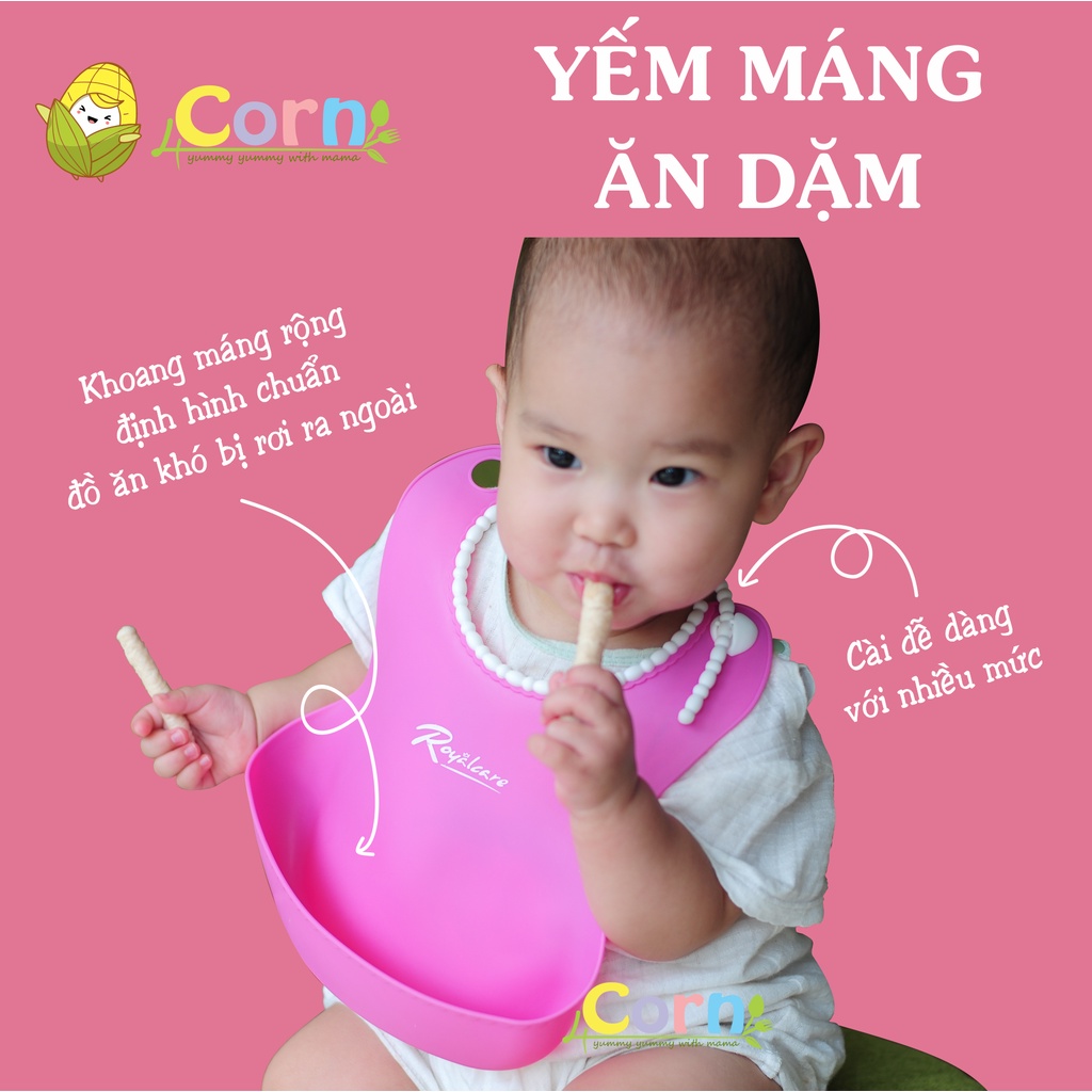Yếm máng ăn dặm silicon Royalcare