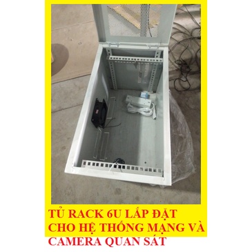 TỦ RACK 6U LẮP ĐẶT CHO HỆ THỐNG MẠNG VÀ CAMERA -  Tủ rack 6u treo tường cửa lưới - Thân tủ mạng 6U treo tường t5/2023