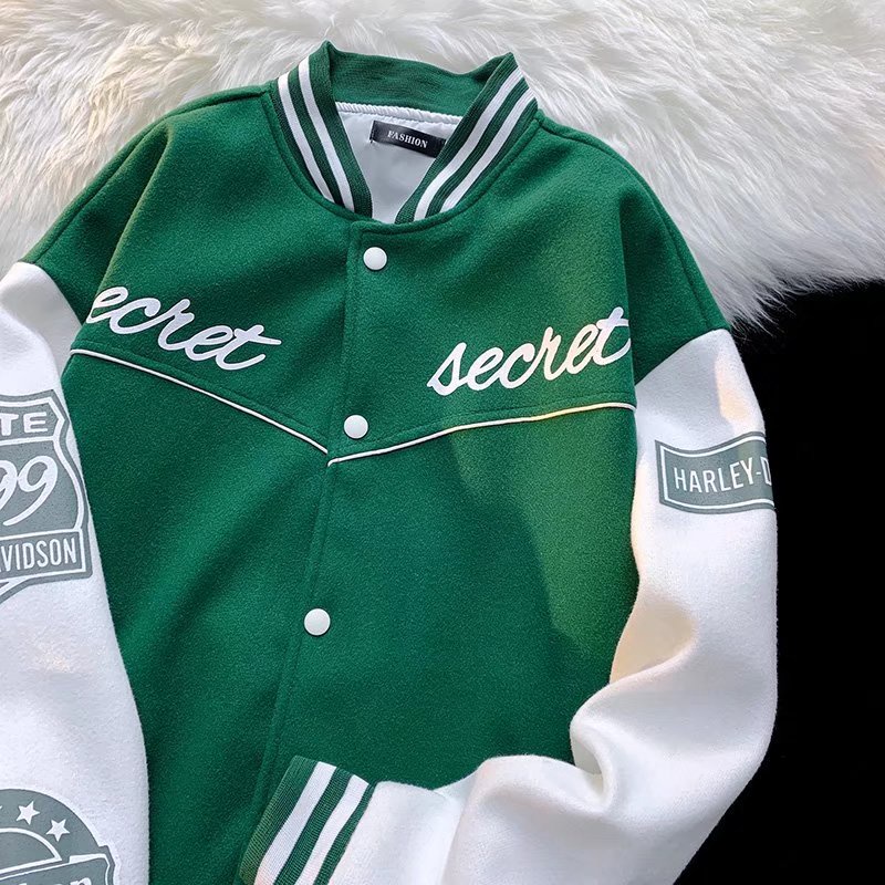 Áo Khoác Bóng Chày Dáng Rộng Cổ Điển Thời Trang Dành Cho Nam