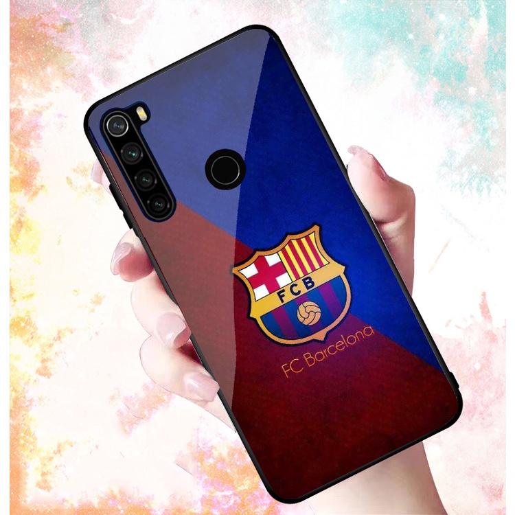 Ốp Lưng XIAOMI REDMI NOTE 8 mặt kính cường lực cao cấp In hình Câu Lạc Bộ Bóng Đá