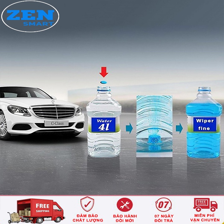 Viên Sủi Rửa Kính Ô Tô Siêu Sạch, 100% sinh học, thân thiện môi trường