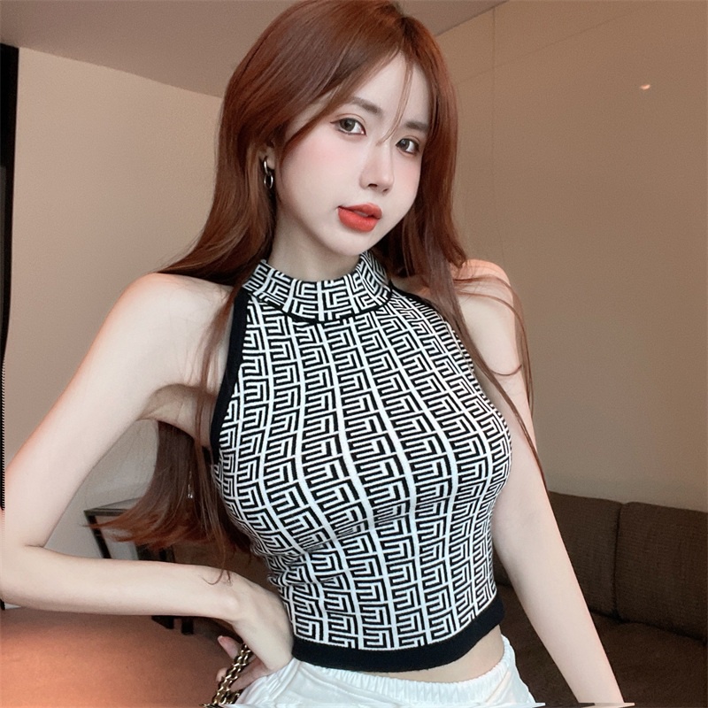 Áo Dệt Kim Không Tay Dáng Ôm Thời Trang Mùa Hè Dành Cho Nữ