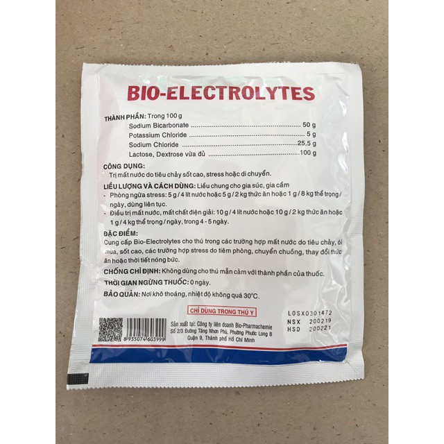 Bột Uống Điện Giải BIO-ELECTROLYTES Chống Mất Nước cho Thú Cưng Đủ Loại | BIO ELECTROLYTES Thị Trấn Thú Cưng